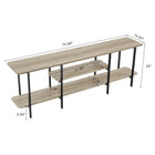 Manhattan Comfort Celine 70.86" Modern Console Table - Rustic Grey-Includes 2 Long Open Shelves and 1 Short Middle Shelf