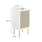 Modway Chaucer 18" Bathroom Vanity Cabinet - White-Adjustable Shelf