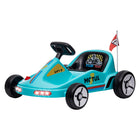 Qaba 6V 7AH Electric Battery Powerd Kids Go Kart - Blue-Dual motors provide a steady 1.9 mph (3 km/h) speed on flat surfaces 