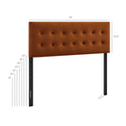 Modway Emily Stain-Resistant Performance Velvet King Size Headboard - Rust-Button Tufting