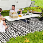 Outsunny 6ft Folding Table with Carrying Handle-Features a powder-coated frame and HDPE top for strength and stability
