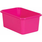 Teacher Created Resources Small Plastic Storage Bin - Pink - 6 Pack-Multiple bins can be stacked for easy storage.