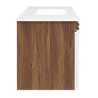Modway Render 48" Wall-Mount Bathroom Vanity - White/Walnut/White-Ceramic Sink Basin