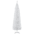 HOMCOM 7' Artificial Christmas Tree - White-Artificial Christmas tree has a slim pencil style 