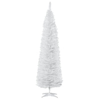 HOMCOM 7' Artificial Christmas Tree - White-Artificial Christmas tree has a slim pencil style 