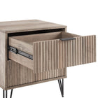 Manhattan Comfort DUMBO 20.07" Modern 2-Drawer Nightstand 2-Piece Set - Rustic Grey-Stylish Splayed Gold Metal Legs Adding Seamless Fashion Design and Durability