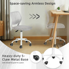 Homy Casa Colorful Fabric Teen Task Chair - Verita Grey-Sturdy Base: The durable white base ensures stability and long-lasting use