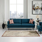 Modway Hester Ornate Turkish Vintage Area Rug - 8 ft W x 10 ft L - Tan/Walnut Brown-Protect Floors From Traffic/Furniture