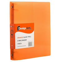 JAM Paper Plastic 3 Ring Binder, 1 Inch, Orange, 4 Pack (751T1org)-Size: 1"