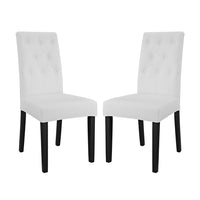 Modway Confer Vinyl Dining Side Chair - White - 2 Pack-Modern dining chair