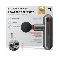 Sharper Image Powerboost Move Portable Percussion Massager-Deep Tissue Massage: Let The Sharper Image Powerboost Move Be Your Sports Recovery Sidekick! It Targets Sore Muscles And Relieves Tension With Deep-tissue Percussion That Rivals The Treatment From A Professional Massage Therapy Session.