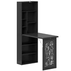 HOMCOM 38.6" Fold-out Convertible Computer Desk - Black-Easy fold design, can be kept out of the way and works both as a computer desk or as a dining table