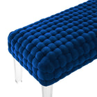 Modway Prologue Woven Performance Velvet Ottoman - Navy-Non-Marking Foot Glides