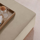 Modway Tilden Large 28" Square Performance Velvet Upholstered Ottoman - Taupe/Natural-Non-Marking Foot Glides