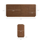 Modway Render 71" 4-Door Fluted Sideboard Cabinet TV Stand - Walnut-4 Fluted Doors with Push-to-Open Mechanism