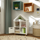 Qaba - Bibliothèque pour enfants à 3 niveaux avec deux tiroirs, pour chambre, salle d’enfants - blanc-Options de placement polyvalentes pour les chambres, salles de jeux ou espaces de vie  
