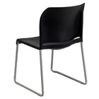 Flash Furniture HERCULES Series Black Full Back Contoured Stack Chair with Sled Base-Stacks up to 5 Chairs High