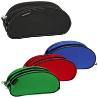 Merangue Dual Zipper Oblong Pencil Case, Assorted Colours, 12 Pack-2 individual zippered compartments