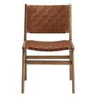 Modway - Saoirse Cuir Fauteuil d’accompagnement en bois Ensemble de 2 - Brun noyer-10
