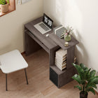 HOMCOM 39.25" Computer Desk with Sliding Keyboard Tray - Grey-Compact size suitable for homes, offices, bedrooms and other rooms with little space