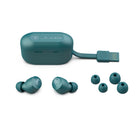 Jlab GO Air POP True Wireless Earphones - Teal-15 percent Smaller Fit. Smaller than a credit card, the case fits in your pocket and the earbuds are our smallest yet - 15 percent smaller earbuds and 40 percent lighter with the compact case. Try the three tip sizes to get a snug in-ear fit, creating a perfect seal for crystal clear sound.