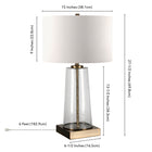 Hudson&Canal Dax 27.5" Tall Table Lamp with Fabric Shade - Seeded Glass/Brass/White-Clean with a soft, dry cloth and no harsh chemicals or abrasive cleaning materials