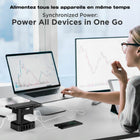 Uncaged Ergonomics Wireless CUBE Power Strip - 4AC - Wireless Charging - Surge Protected - 10 ft cable - Black-4 AC outlets (1625W).