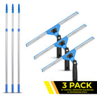 Gritt Commercial Window Washing Kit - 14" Swivel Window Squeegee - 6' Telescopic Pole - 3 Pack-Tools easily attach to the included telescopic 6' pole