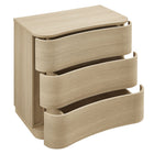 Modway Mirae 3-Drawer Curved Compact Dresser - Brushed Light Oak-Assembly Required