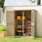 Outsunny - Abri de jardin en bois Outsunny - 50 po x 26 po x 66 po-Portes à persiennes pour une meilleure ventilation  
