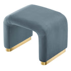 Modway - Koda Performance Velvet Tabouret en cascade - Bleu Cadet en Laiton-8
