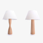 Decent Living - Lot de 2 lampes de table en hêtre - W et M-Matériau de qualité supérieure : magnifiquement fabriqué en bois de hêtre massif FAS.