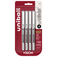 uni-ball Vision Rollerball Pens – 0.7mm – Black – 4 Pack  -Rollerball Pens