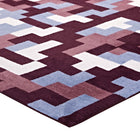Modway Andela Interlocking Block Mosaic Area Rug - 5 ft W x 8 ft L - Multicolored Red/Light Blue-100% Polyester Microfiber