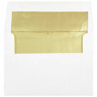 JAM Paper A7 Foil Lined Invitation Envelopes - 5.25" x 7.25" - White with Gold Foil - 50 Pack-Colour: White with Gold Foil Lining, Foil gives envelope natural looking shine