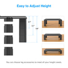 ShoppingAll Adjustable Height Monitor Stand Riser - 2 Pack-Sturdy and sophisticated construction, stable base supports your devices in place without wobbling and presents your desk in elegance.