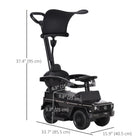 Aosom Mercedes-Benz G350 Toddler Sliding Car - Black-Comfortable seat with foot rest, guardrail and sun shade 