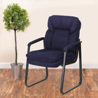 Flash Furniture – Chaise de réception en microfibre avec soutien lombaire et base traîneau, bleu marine (GO1156NVY)-Coussins profilés