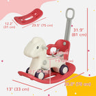 Qaba - Cheval à bascule 4 en 1, poussette, voiture glissante avec planche d'équilibre - rouge-La planche d'équilibre améliore la coordination et la force des enfants 