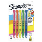 Sharpie Liquid Chisel Tip Pen-Style Highlighters - Assorted Colours - 5 Pack-Visible ink supply...know before you run out