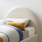 Modway Resort Performance Velvet Arched Round Twin Platform Bed - Alabaster-Stain-Resistant Performance Velvet