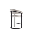Manhattan Comfort Augusta 22.8" Modern Leatherette Upholstered Counter Stool - Light Grey - 2 Pack-Delivered to you Fully Assembled! No Assembly Required