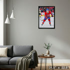 Cole Caufield Canadiens Action - Framed Canvas - 31" x 22"-Ready to hang - arrives fully assembled