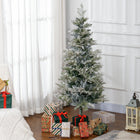 HOMCOM - Arbre de Noël artificiel floqué avec pointes de branches réalistes-De la neige artificielle pulvérisée pour une ambiance hivernale 