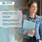Davis Group - 1" 3-Ring Economy View Binder - Round Ring - Aqua-Clear overlay on front cover, spine & back
