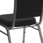 Flash Furniture 4 pièces Chaise de banquet empilable de la série HERCULES avec dossier à couronne et tissu à pois noirs-Rembourrage en tissu noir à motifs diamants