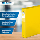 Davis Group Premium Economy Binder - Round Ring - 1.5" - Yellow - 6 Pack-Round Ring, Non-Locking