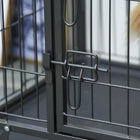 PawHut 49" Folding Heavy Duty Dog Crate - Grey-Front door with 2 security latches for easy entry and exit<br> 
