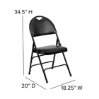 Flash Furniture HERCULES Series Designer Black Plastic Stack Chair with Black Frame - 5 Pack-Non-Marring Floor Glides