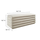 Modway Mezzo Upholstered Performance Velvet Storage Bench - Almond-Stain-Resistant Fabric